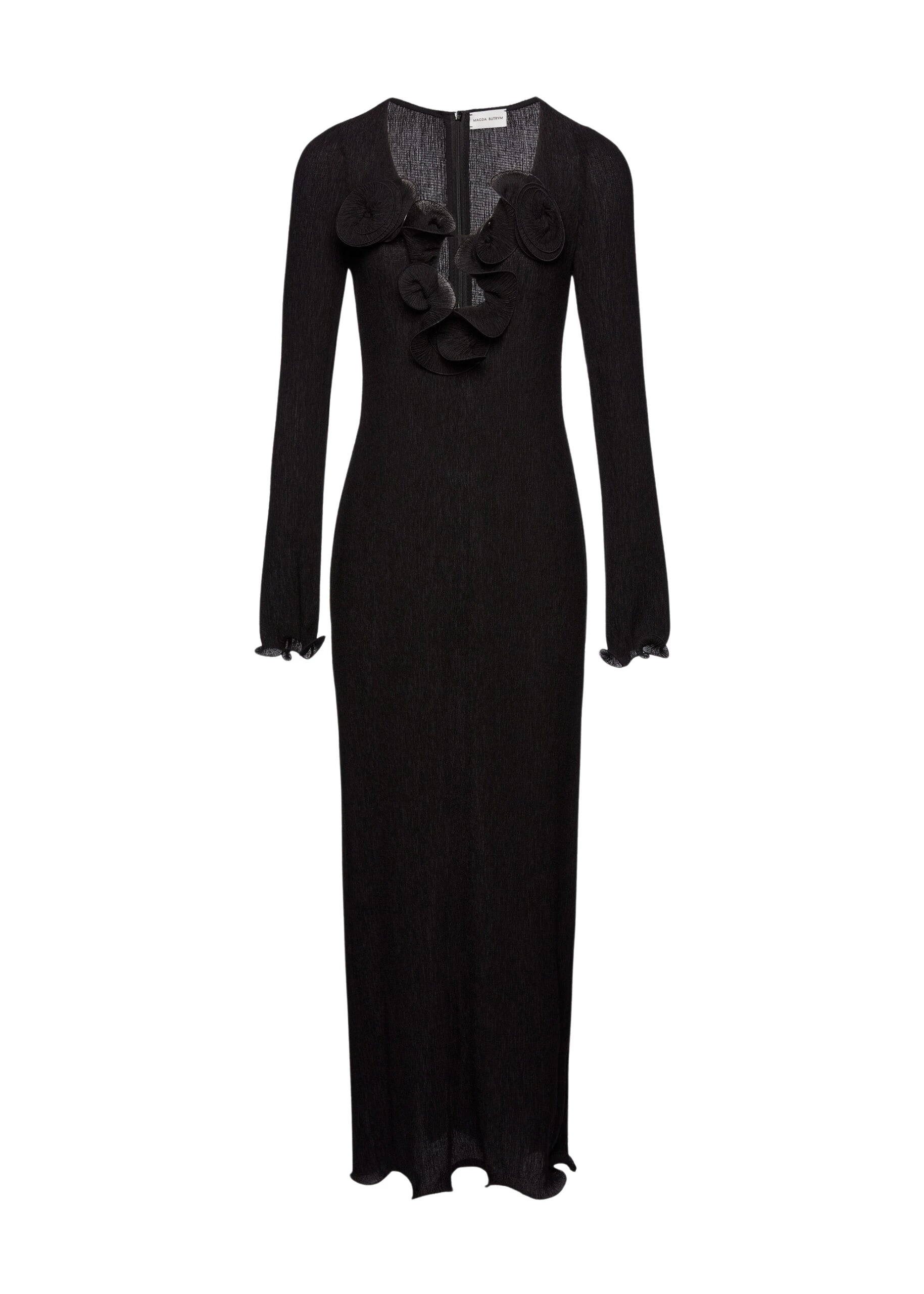 Magda-Butrym-Long-sleeve-crepe-beach-maxi-dress-in-black-scaled80796_nobg Magda Butrym Long sleeve crepe beach maxi dress in black