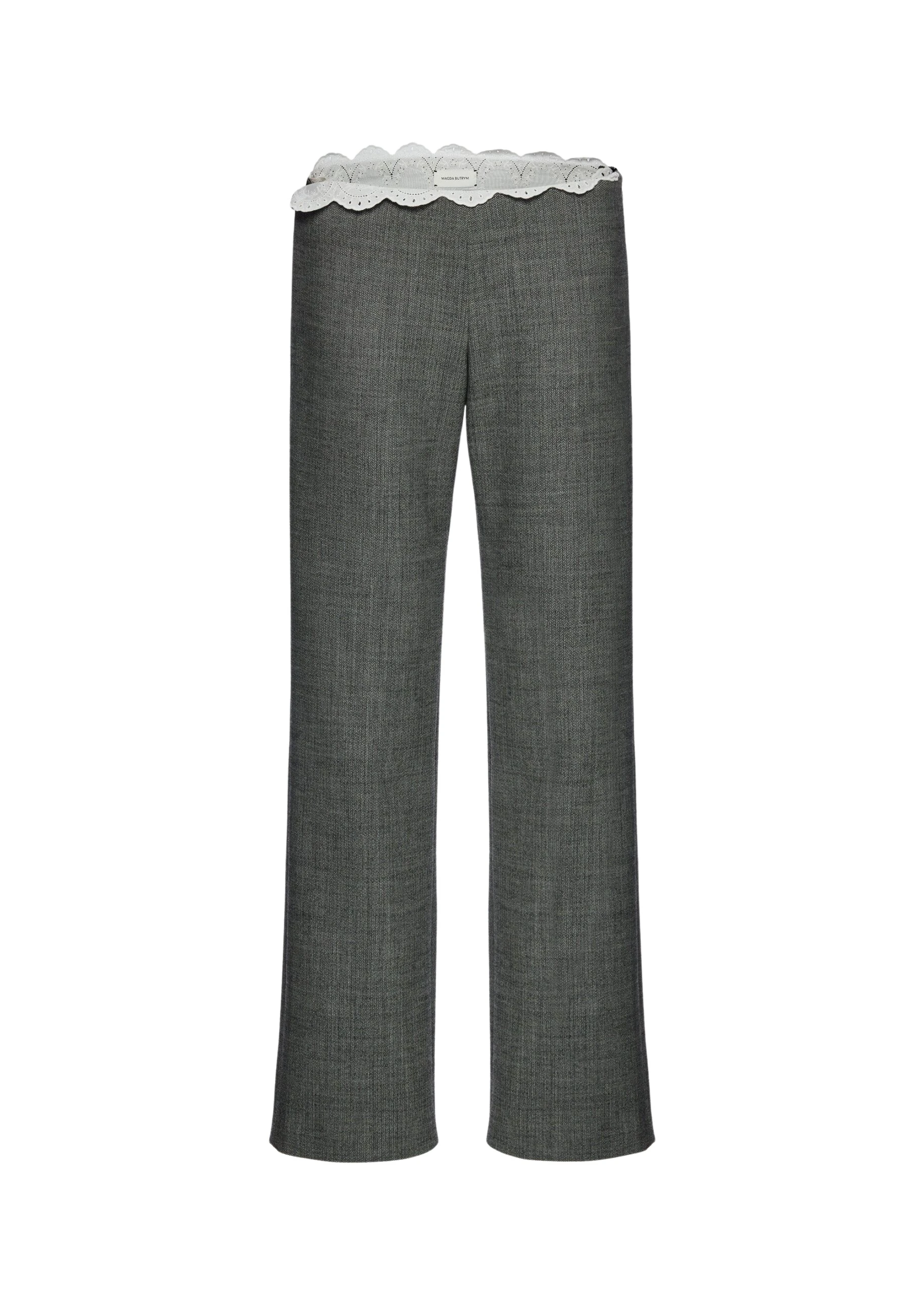 Magda-Butrym-Low-rise-wool-trousers-with-lace-waistband-in-grey-scaled65477_nobg Magda Butrym Low-rise wool trousers with lace waistband in grey