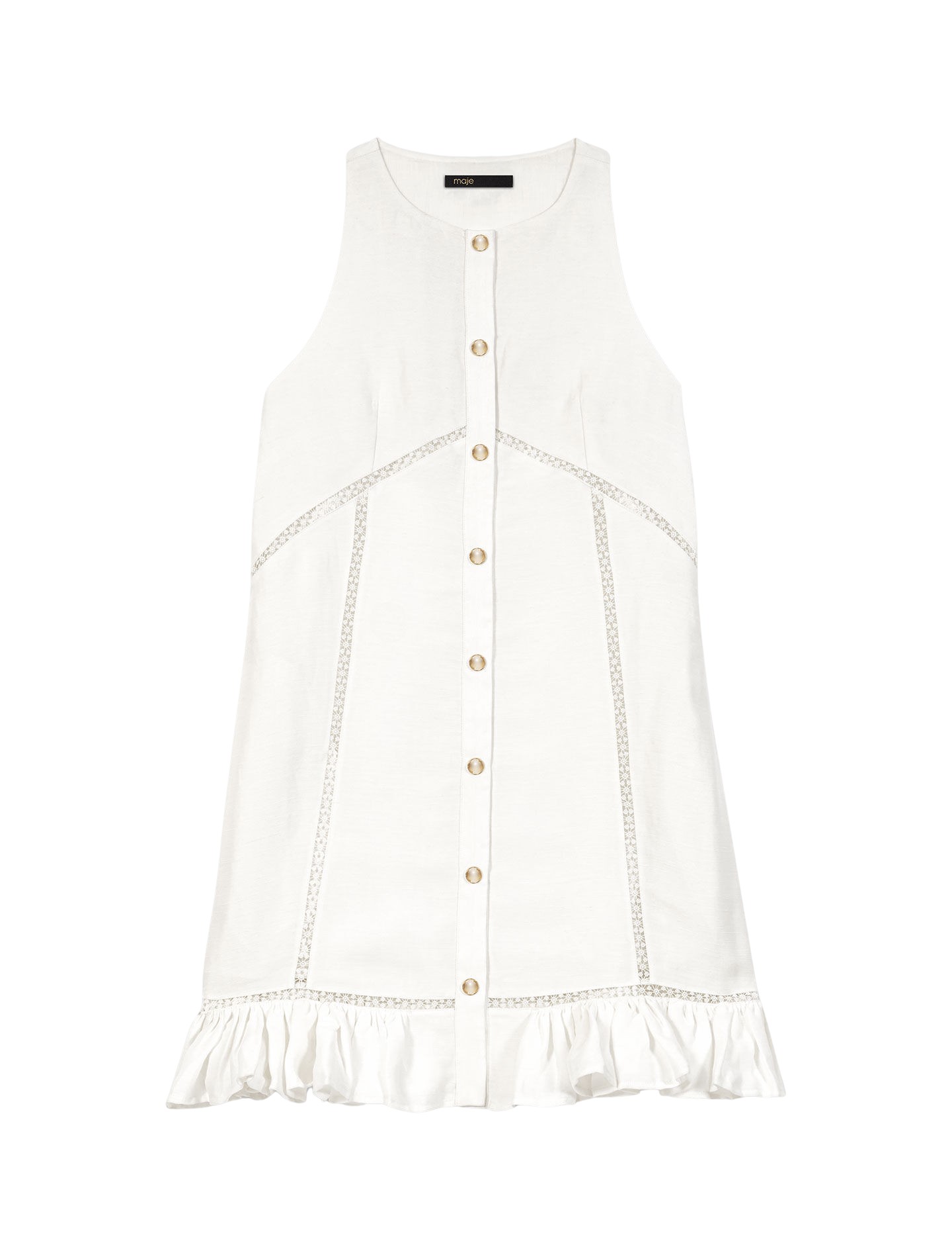 Maje-Embroidered-Linen-Blend-Dress64809_nobg Maje Dress Parisian Accessible Luxury Clothing at Luxury Shoes