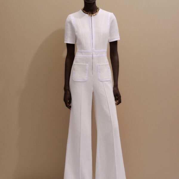 Textured Tweed - Jumpsuit - Intelligent British Fashion at Luxury Shoes 