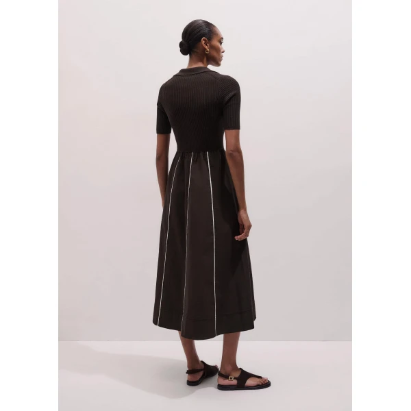 ME+EM Mixed Media Midi Dress