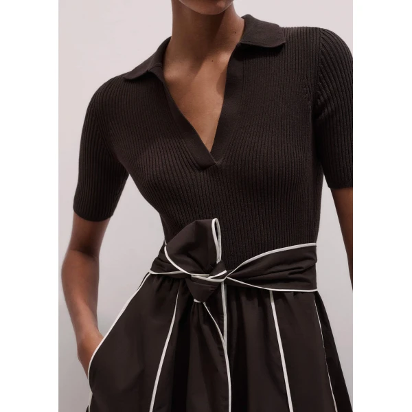 ME+EM Mixed Media Midi Dress