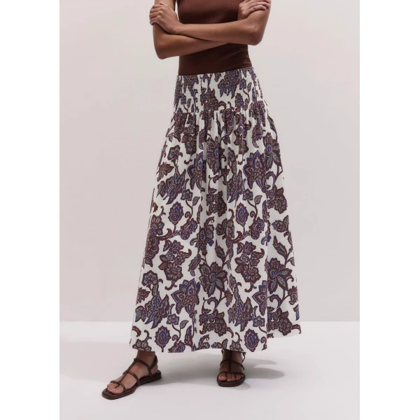 ME+EM Shirred Waist Maxi Skirt