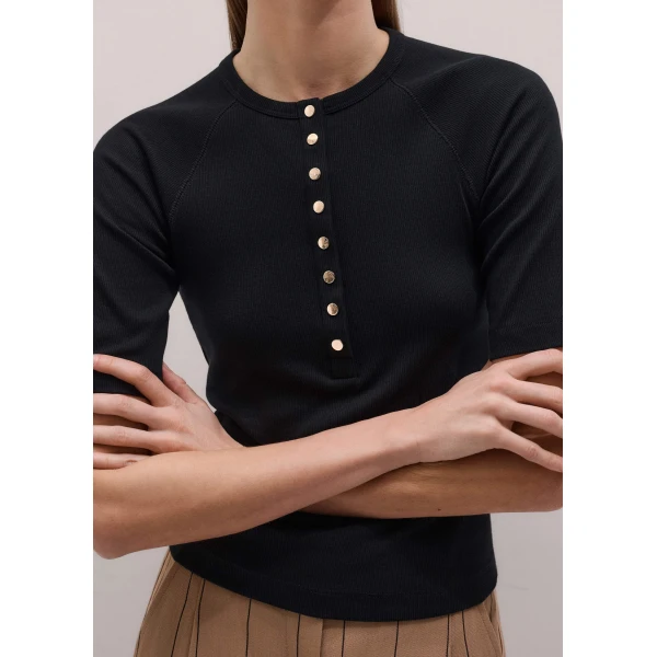 ME+EM Short Sleeve Henley Top