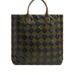 Khaite Maxi Intreccio Tote in Mustard/black - Multicolour Totes & Top-Handle Bags - The Lotus Tote Bag - Shop at Luxury Shoes 