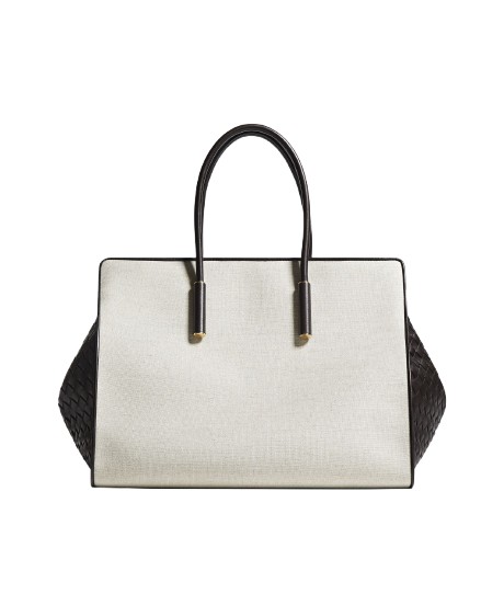 Multicolour-Womens-Barbara-Tote-in-Naturalespresso-coveti81987_nobg Khaite Women's Barbara Tote in Natural/espresso - Multicolour Totes & Top-Handle Bags - The Lotus Tote Bag - Shop at Luxury Shoes