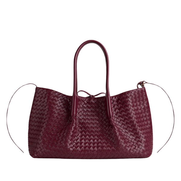 Khaite Women's Large Pinacoteca in Barolo/ecru - Multicolour Totes & Top-Handle Bags - The Lotus Tote Bag - Shop at Luxury Shoes 