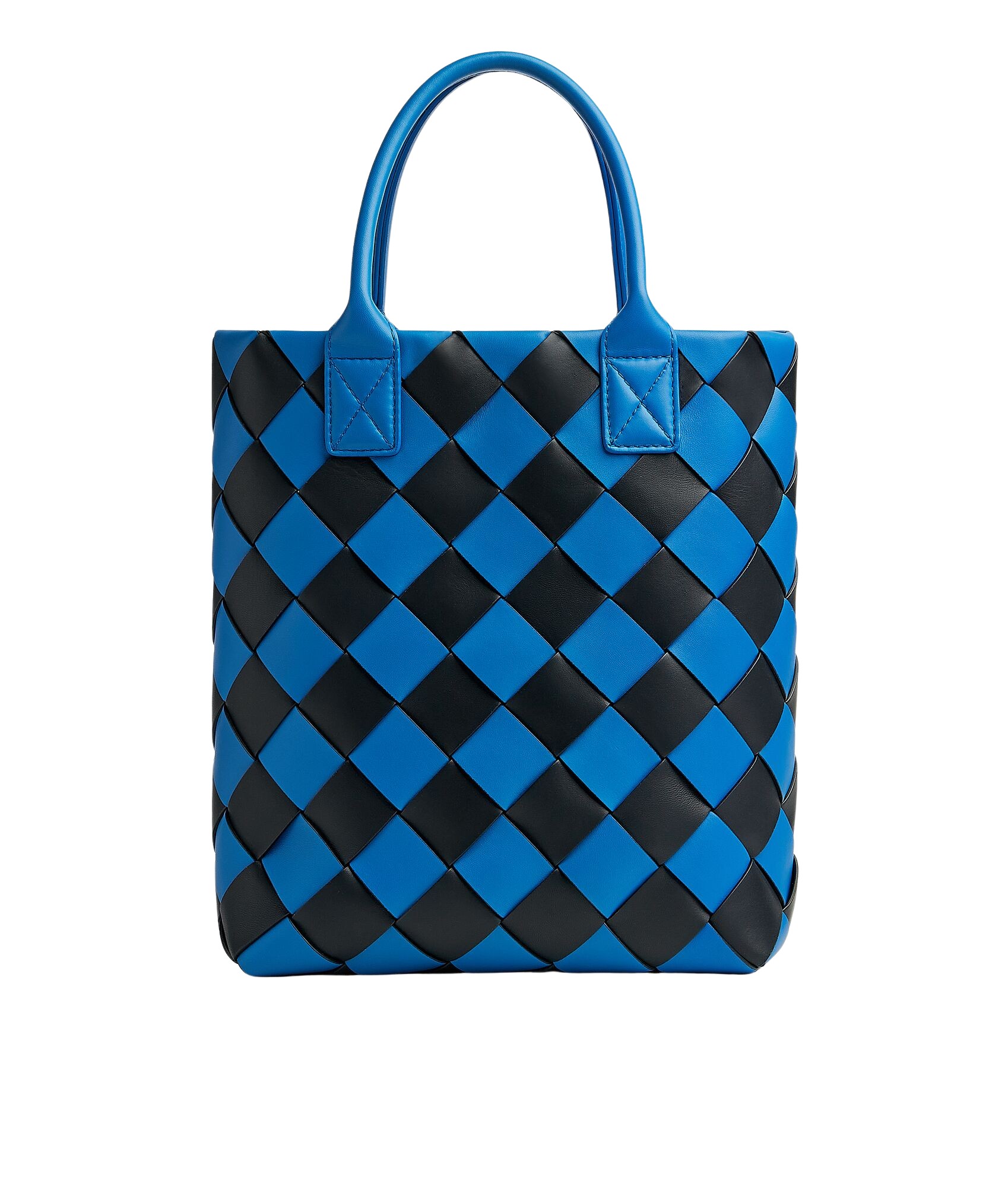Multicolour-Womens-Maxi-Intreccio-Tote-in-Signal-blueblack-coveti41684_nobg Khaite Women's Maxi Intreccio Tote in Signal blue/black - Multicolour Totes & Top-Handle Bags - The Lotus Tote Bag - Shop at Luxury Shoes