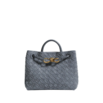 Khaite Women's Small Andiamo in Cloudy indigo/gravel - Multicolour Totes & Top-Handle Bags - The Lotus Tote Bag - Shop at Luxury Shoes 