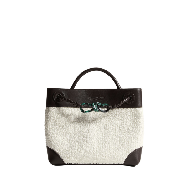 Khaite Women's Small Andiamo in White/espresso - Multicolour Totes & Top-Handle Bags - The Lotus Tote Bag - Shop at Luxury Shoes 