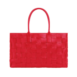 Khaite Maxi Intreccio Tote in Bright red - Red Totes & Top-Handle Bags - The Lotus Tote Bag - Shop at Luxury Shoes 
