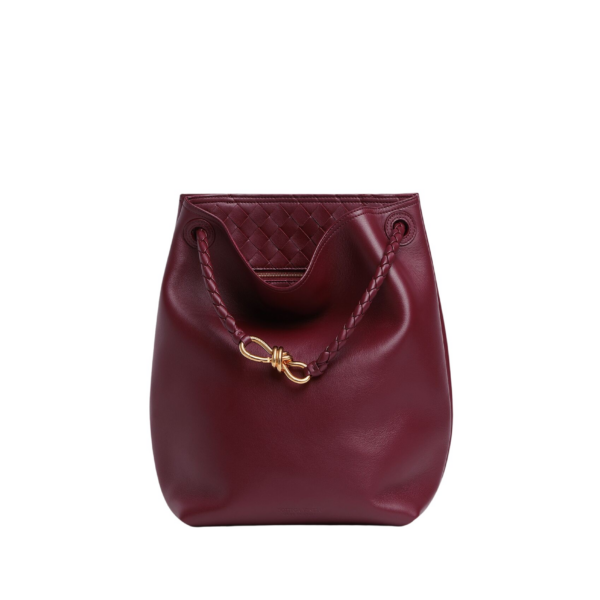 Khaite Women's Andiamo Bucket in Barolo - Red Bucket Bags - The Lotus Tote Bag - Shop at Luxury Shoes 