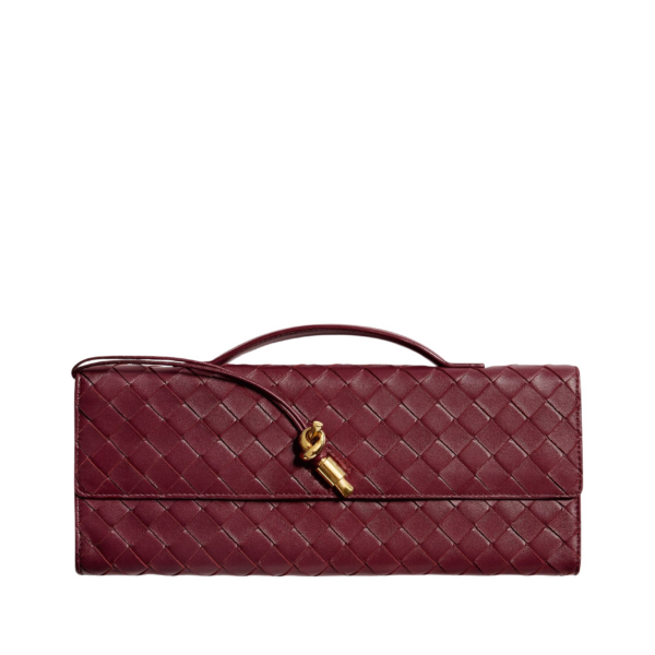 Khaite Women's Andiamo Clutch in Barolo - Red Clutch Bags - The Lotus Tote Bag - Shop at Luxury Shoes 