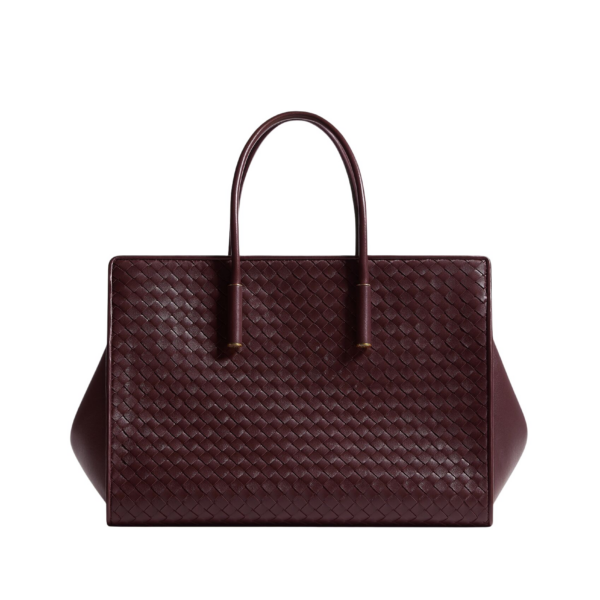 Khaite Women's Barbara Tote in Deep mahogany - Red Totes & Top-Handle Bags - The Lotus Tote Bag - Shop at Luxury Shoes 