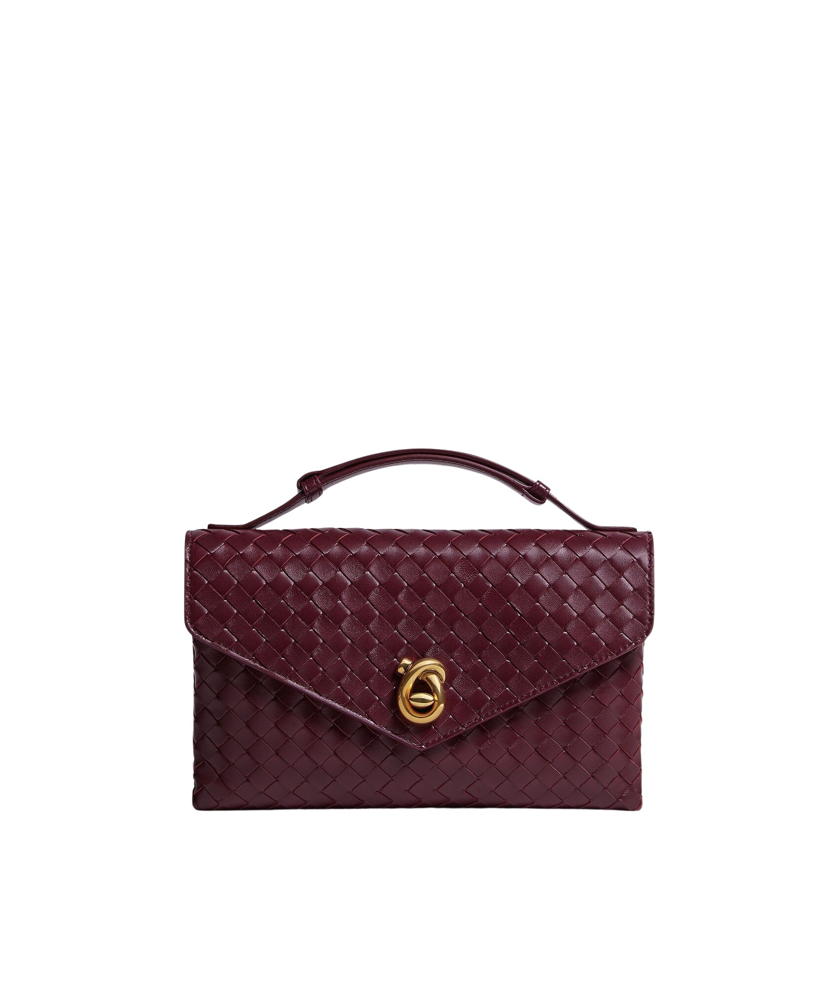 Red-Womens-Knot-Lock-in-Barolo-coveti50035_nobg Khaite Women's Knot Lock in Barolo - Red Clutch Bags - The Lotus Tote Bag - Shop at Luxury Shoes