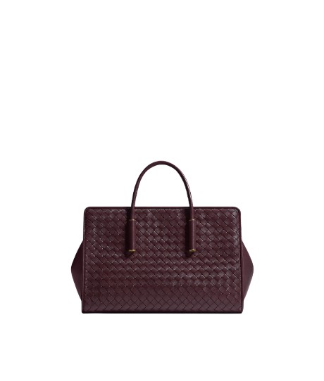 Red-Womens-Small-Barbara-Tote-in-Deep-mahogany-coveti79906_nobg Khaite Women's Small Barbara Tote in Deep mahogany - Red Totes & Top-Handle Bags - The Lotus Tote Bag - Shop at Luxury Shoes