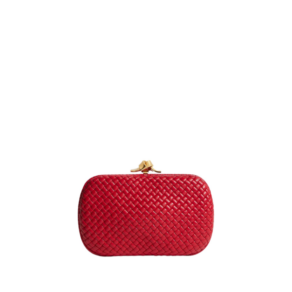 Khaite Women's Soft Knot in Cardinal - Red Clutch Bags - The Lotus Tote Bag - Shop at Luxury Shoes 