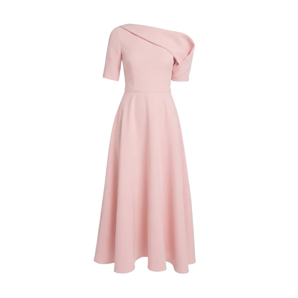 Safiyaa Melinda Midi Dress In Lychee -  - Demi-Couture Evening Wear at Luxury Shoes 