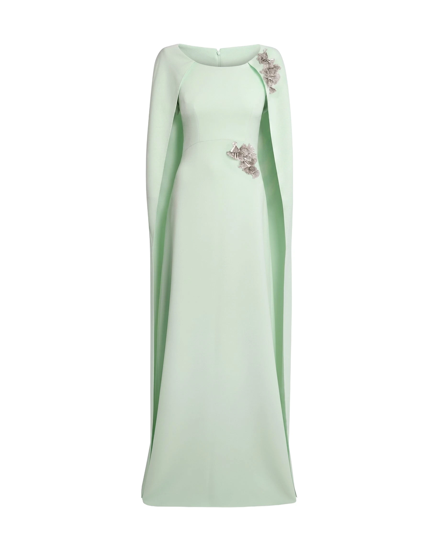 Safiyaa-Yuna-Long-Dress-In-Sea-Glass-With-Silver-Coveti15741_nobg Safiyaa Yuna Long Dress In Sea Glass With Silver - - Demi-Couture Evening Wear at Luxury Shoes