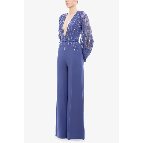 Crepe Beaded Jumpsuit - Image 6