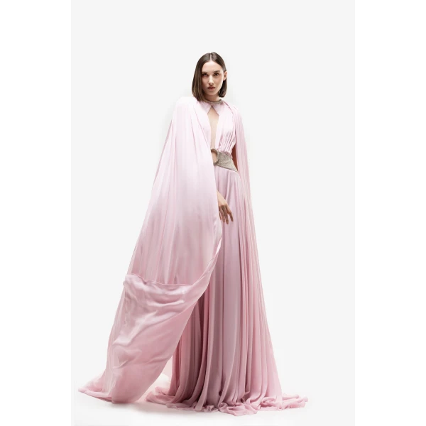 Crystal Embellished Draped Dress - Image 5