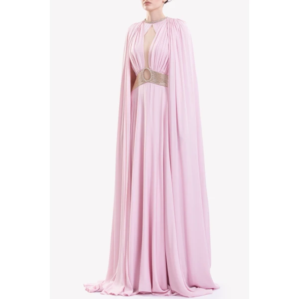 Crystal Embellished Draped Dress - Image 6