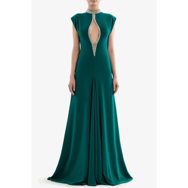 Crystal Embellished Long Dress - Image 5