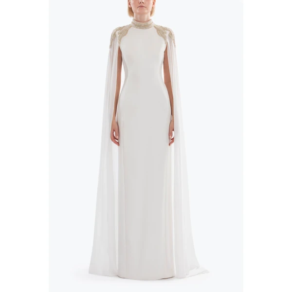 Embellished Crepe Kaftan - Image 5