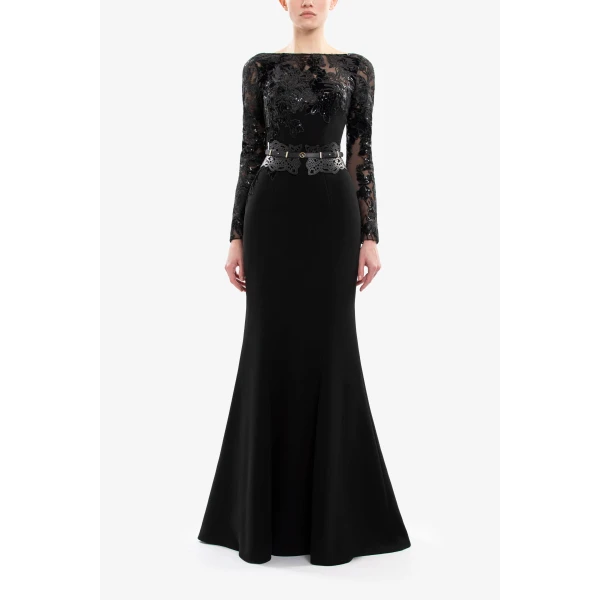 Embroidered Crepe Dress - Image 5