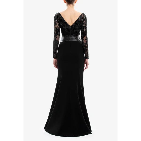 Embroidered Crepe Dress - Image 6