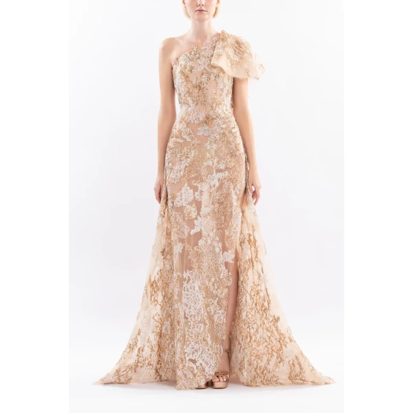 Embroidered One-Shoulder Dress - Image 5
