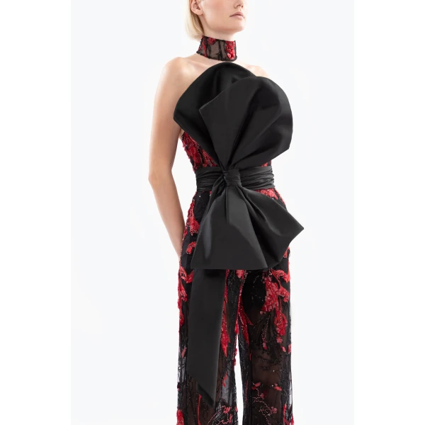 Embroidered Strapless Jumpsuit - Image 6