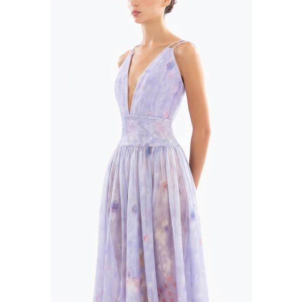Floral Printed Long Dress - Image 6