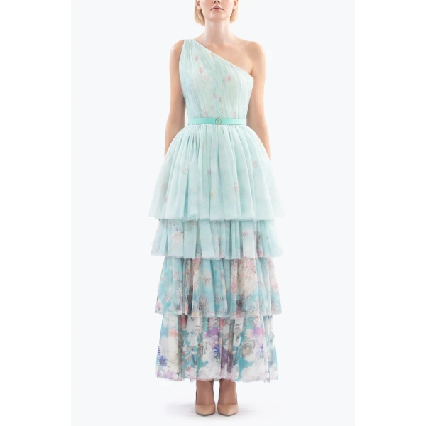 Floral Printed One-Shoulder Dress - Image 5