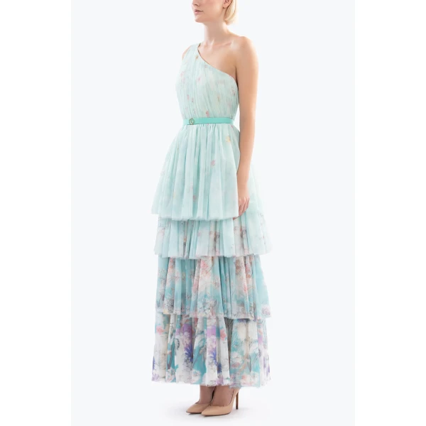 Floral Printed One-Shoulder Dress - Image 6