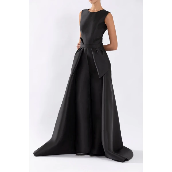 Mikado Classic Jumpsuit With Detachable Overskirt - Image 6