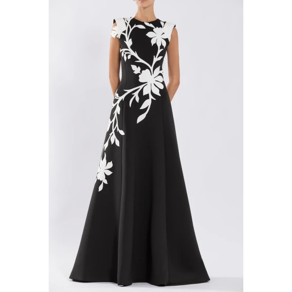 Neoprene Dress With Floral Embroidery - Image 5