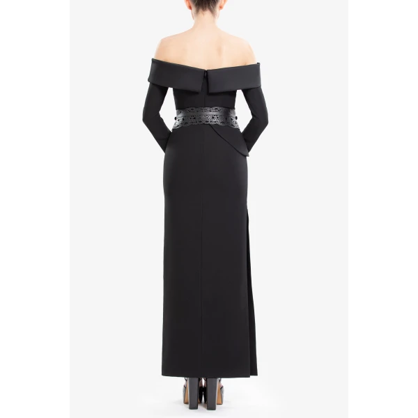 Off-Shoulder Crepe Midi Dress - Image 6
