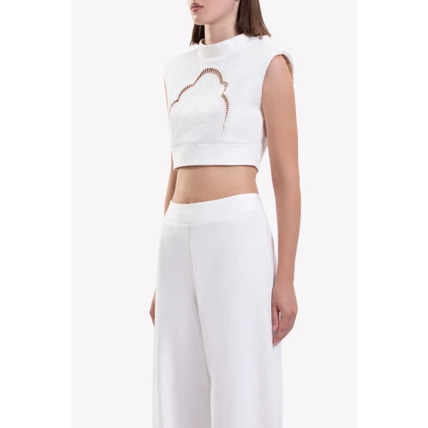 Perforated Denim Top - Image 6