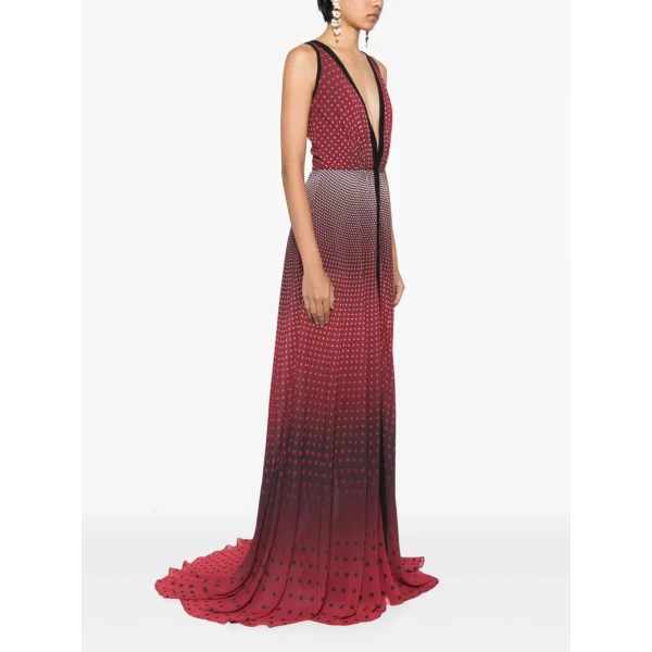 Polka Dot Print Gradient Effect Dress - Image 6