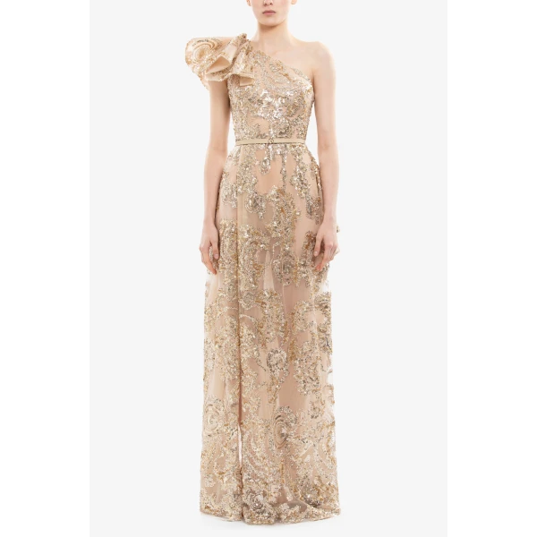 Ruffle Embroidered Long Dress - Image 5