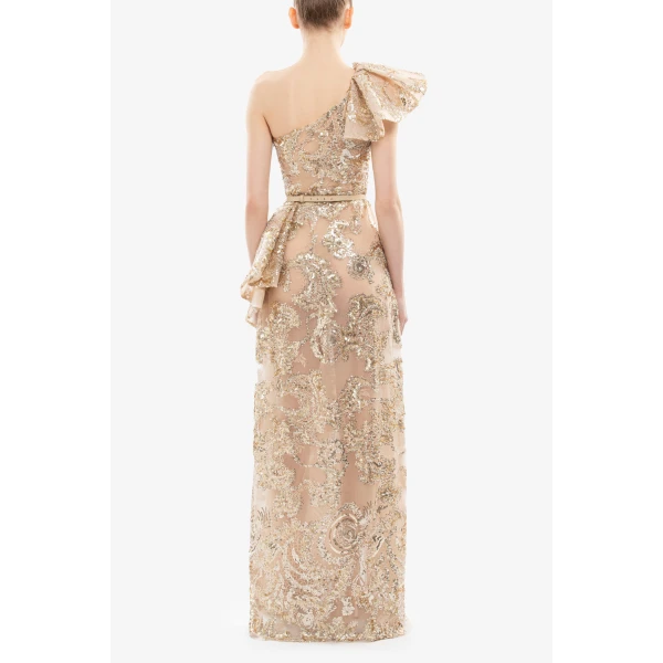 Ruffle Embroidered Long Dress - Image 6