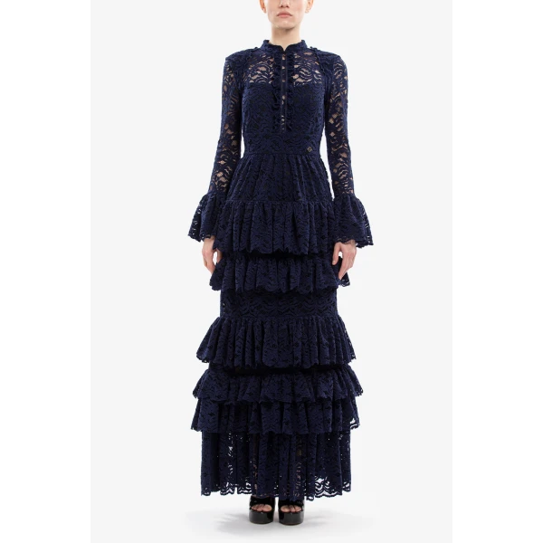 Ruffled Lace Long Dress - Image 5