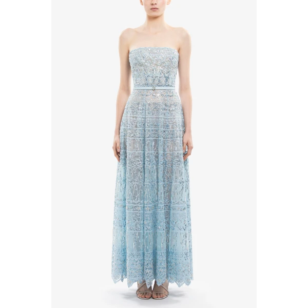 Strapless Beaded Tulle Dress - Image 5