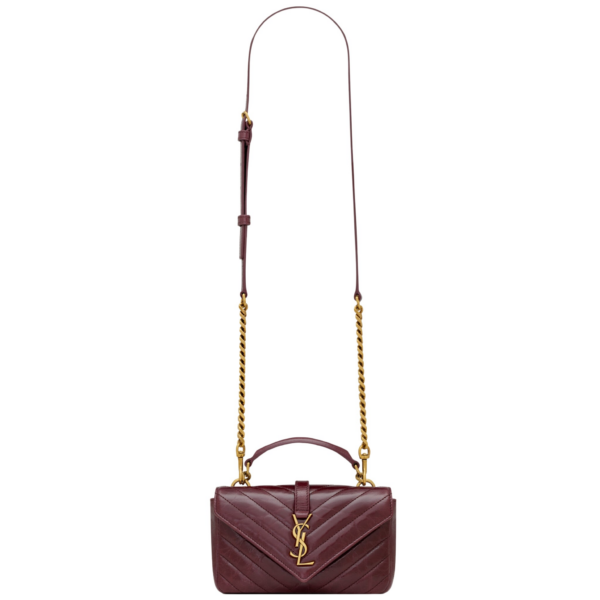 Saint Laurent COLLEGE mini in shiny leather designed in Paris