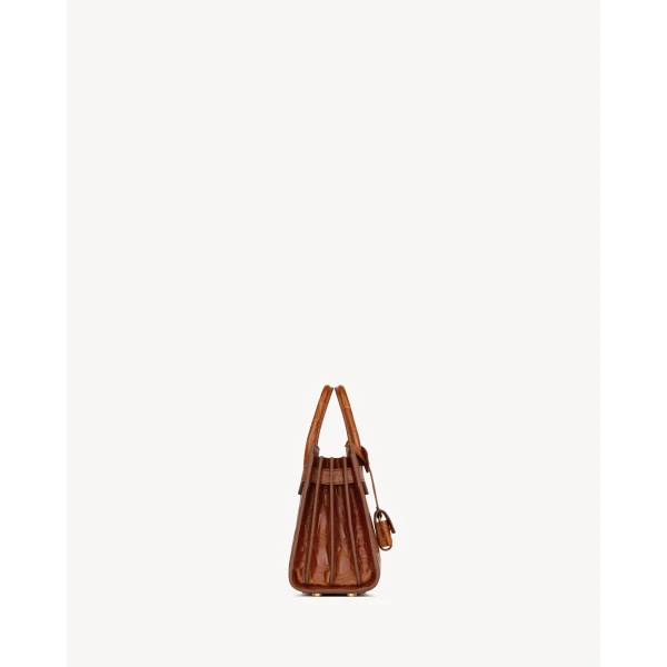 Saint Laurent SAC DE JOUR in crocodile-embossed leather – NANO designed in Paris