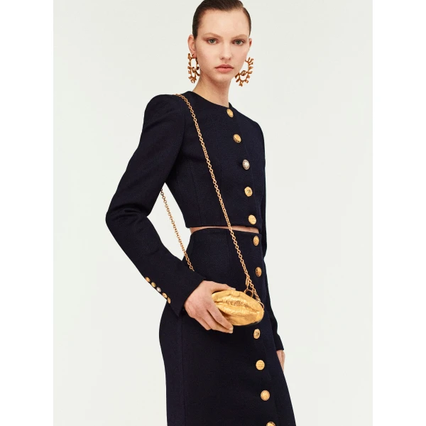 Schiaparelli Collarless Short Jacket Jackets in Schiaparelli Authentic Luxury Fashion at Luxury Shoes 