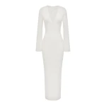 Shona Joy Aby Plunged Jersey Maxi Dress - Ivory - Dresses - Australian Luxury Eventwear at Luxury Shoes 