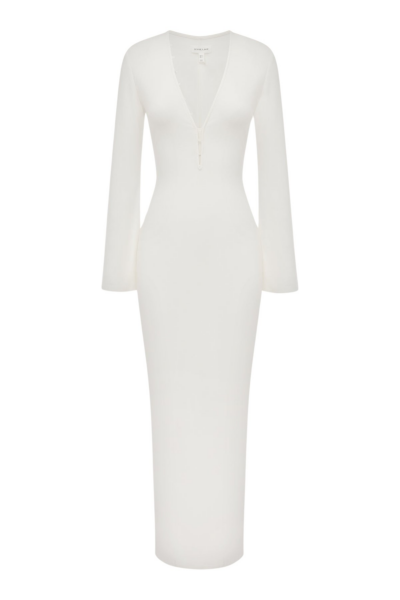 Shona Joy Aby Plunged Jersey Maxi Dress - Ivory - Dresses - Australian Luxury Eventwear at Luxury Shoes 