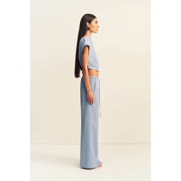 Shona Joy Asher Cap Sleeve Top - Chambray Blue - Tops - Australian Luxury Eventwear at Luxury Shoes 